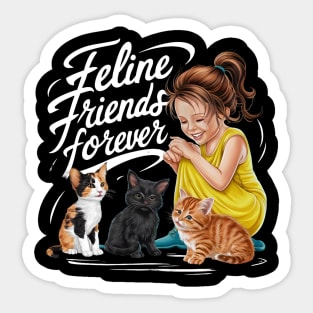 "Purrfect Companionship: Feline Friends Forever" Sticker